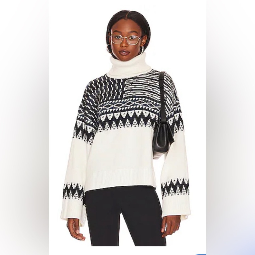 L’Academic Caledon boxy fairisle turtleneck sweater size small